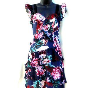Bebe Floral Tiered Ruffle Maxi Dress Size 0